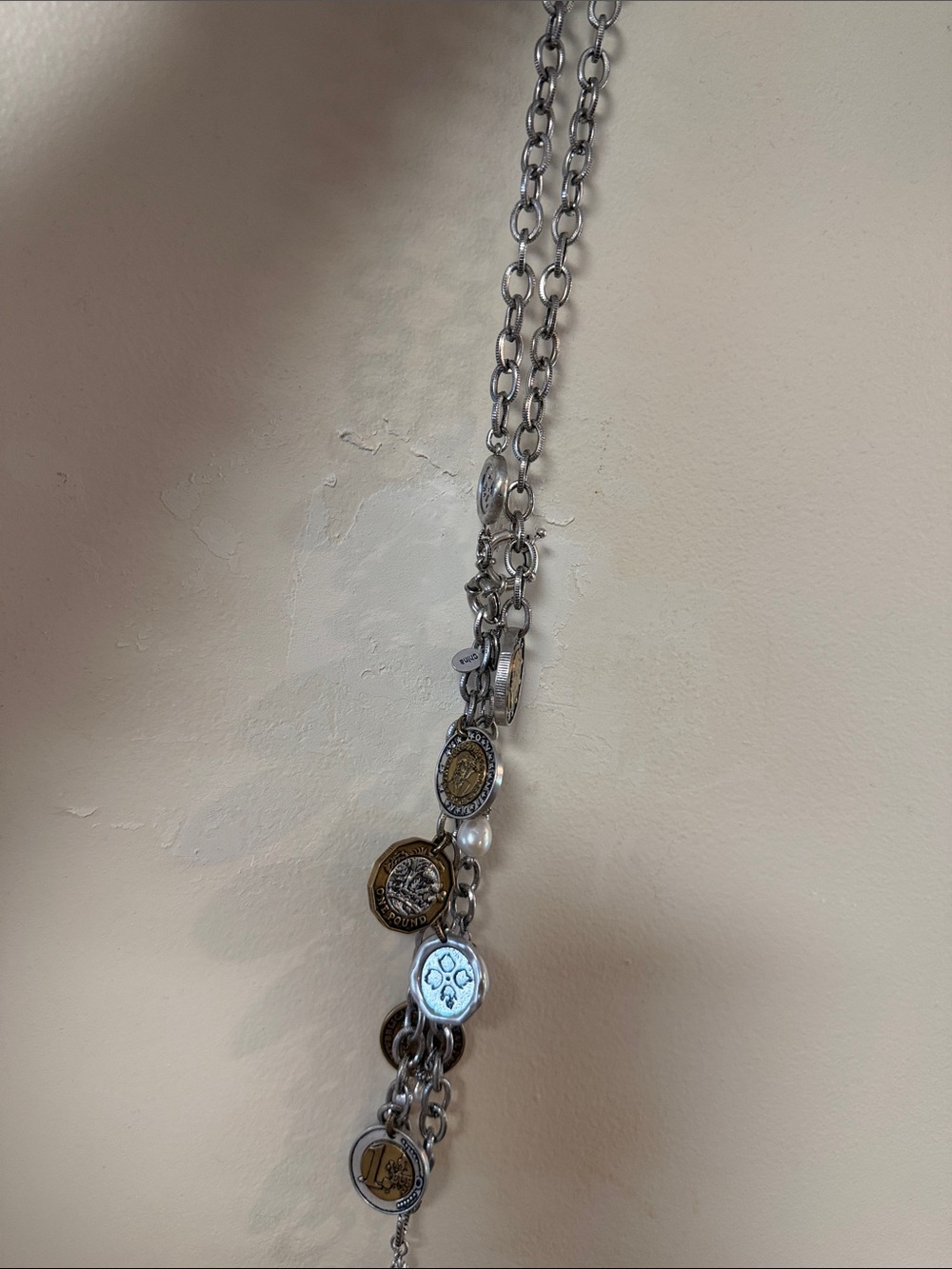 Silver-Tone Coin Charm Necklace - Women's Jewelry